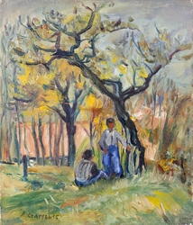 Пейзаж с две фигури, by Александър Стаменов